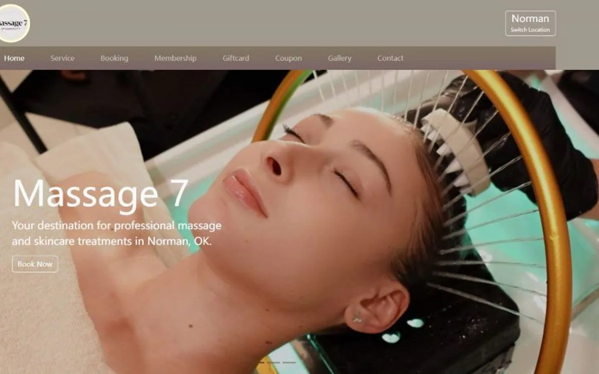 Massage 7 Norman portada del sitio web del cliente