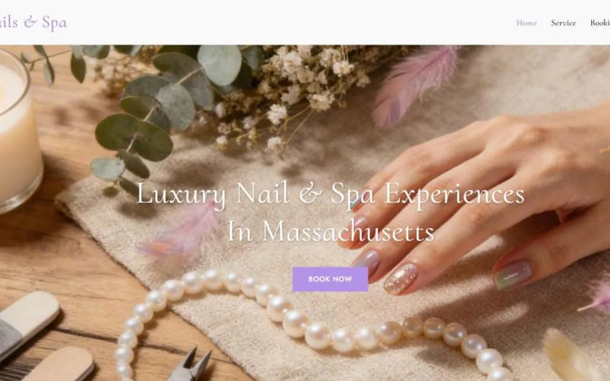 QY Nails & Spa portada del sitio web del cliente